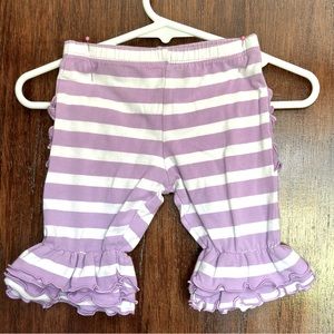 Ruffle Butts 12-18 months lavender & white striped pants. EUC